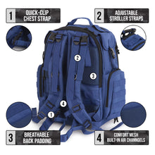 Load image into Gallery viewer, Sager Creek Diaper Bag Backpack Navy Blue
