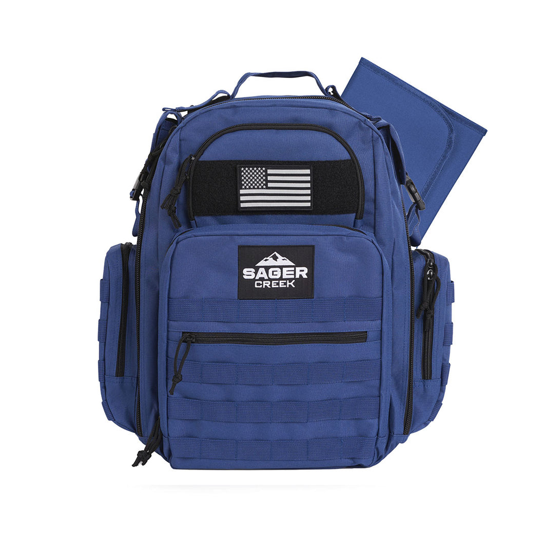 Sager Creek Diaper Bag Backpack Navy Blue